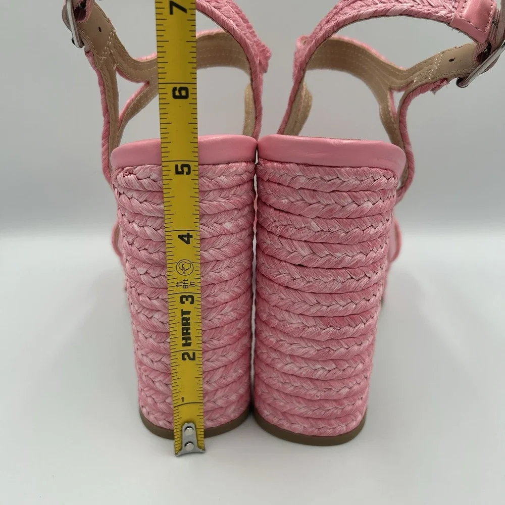 Steve Madden Lombardo Jute Platform Heels Pink Women's Size 11‎ M